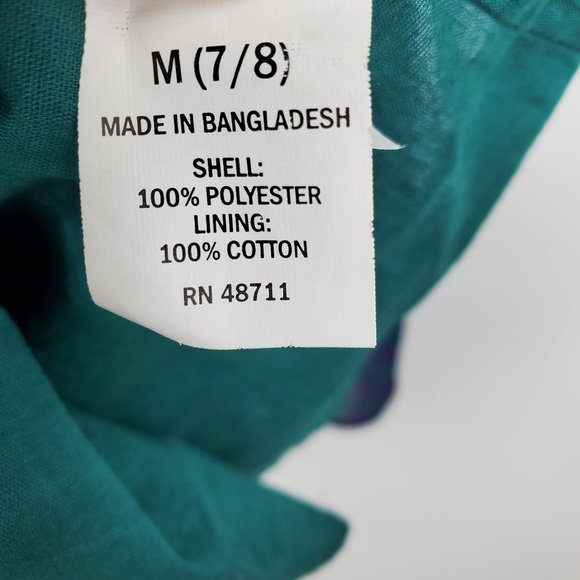 Colorful Planet Girls Green Dress Purple Fleur de Lis Peasan M 7/8 - Picture 5 of 12